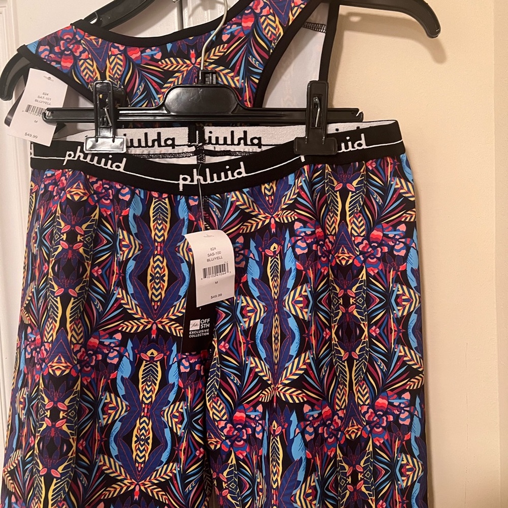 Phluid Vibrant Patterned Fitness Shorts & Bra tank